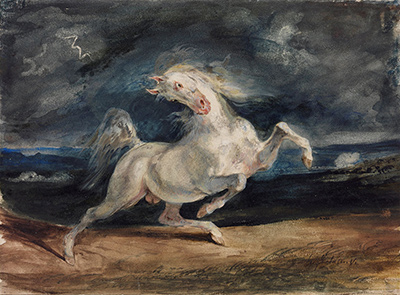 Horse Frightened by Lightning Eugene Delacroix